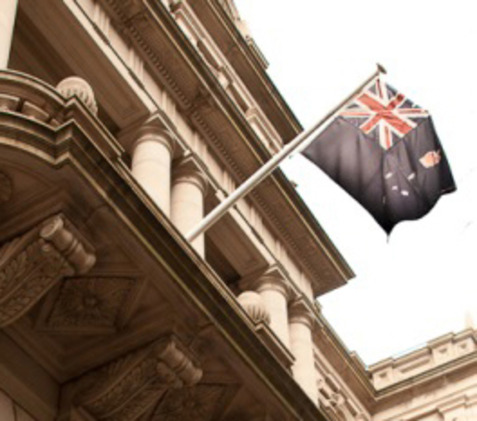 A depiction of the flag of the Commonwealth of Australia.